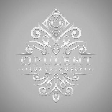 O harfi Logo - Klasik ve lüks gümüş kabartma stil logosu