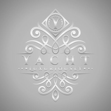 Stil logosu mektup Y Logo - Klasik ve lüks gümüş kabartmalı