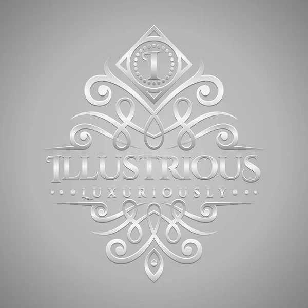 Písmeno Logo Klasický Luxusní Stříbrný Reliéfní Styl Logo — Stockový vektor