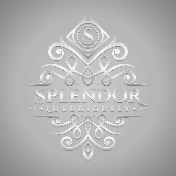 Логотип Буквы Classic Luxurious Silver Embossed Style Logo — стоковый вектор