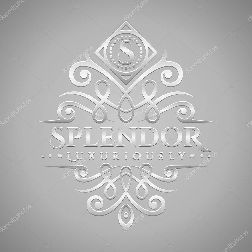 Letter S Logo - Classic & Luxurious Silver Embossed Style Logo