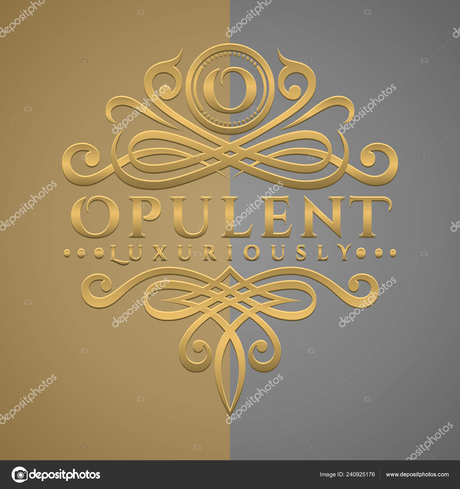 Classic Luxurious Letter Logo Embossed Gold Style Logo Stock Vector by