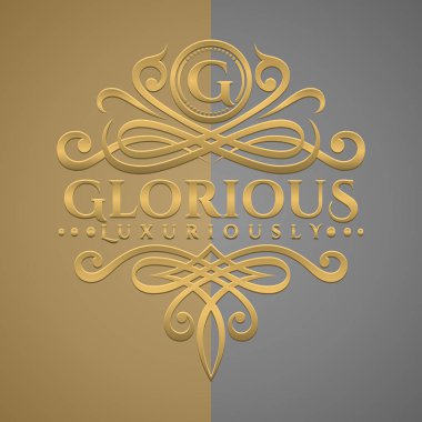Kabarık altın stil logosu logolu klasik lüks harf G
