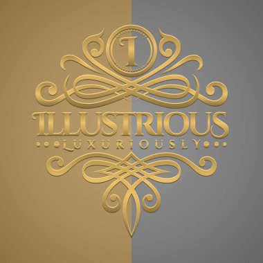 Klasik lüks harf ı ile kabarık altın stil logosu Logo
