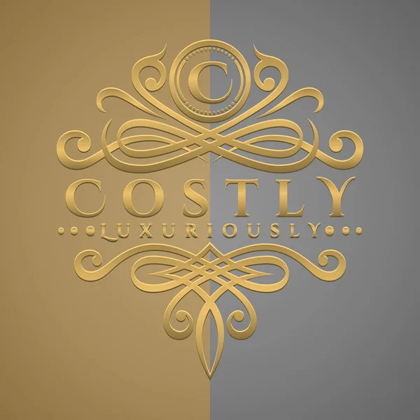 Logo Classique Luxueux Lettre Avec Logo Relief Style — Image vectorielle