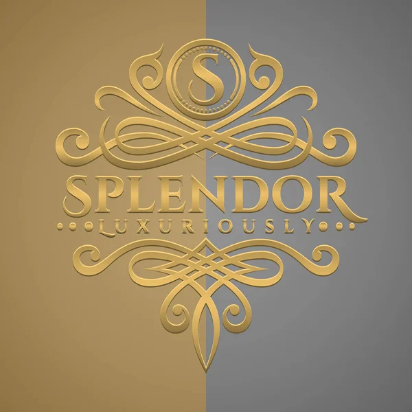Klasické Luxusní Dopis Logo Logem Ražené Zlaté Styl — Stockový vektor