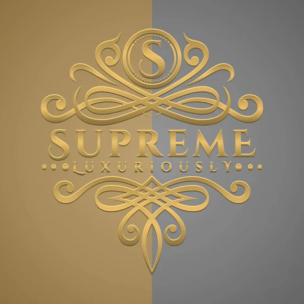 Klasické Luxusní Dopis Logo Logem Ražené Zlaté Styl — Stockový vektor