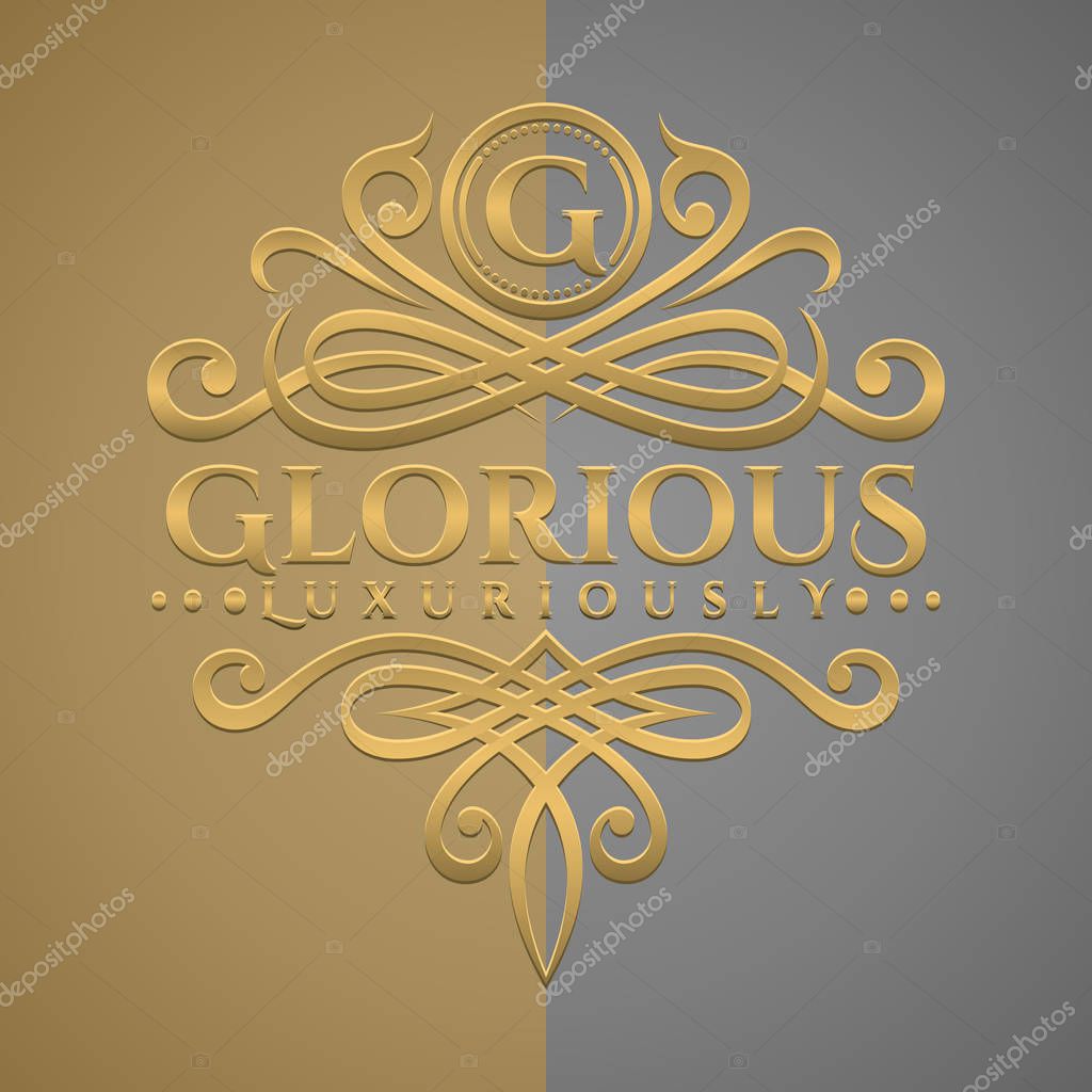 Classic Luxurious Letter G Logo with Embossed Gold Style Logo