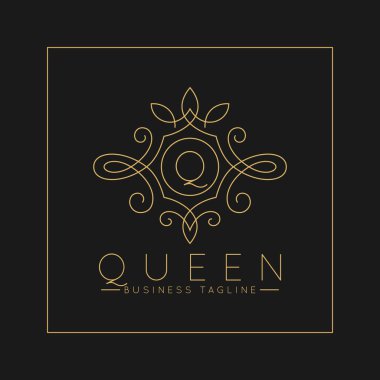 Klasik çizgi sanat süs stili ile lüks Letter Q Logo