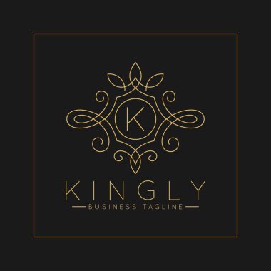 Klasik çizgi sanat süs tarzı ile Lüks Mektup K Logo 