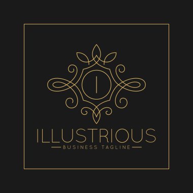 Klasik çizgi sanat süs tarzı ile Lüks Mektup I Logo 
