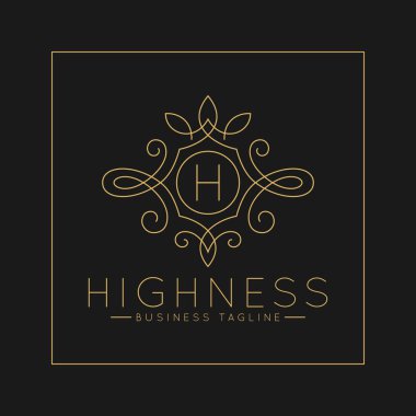 Klasik çizgi sanat süs tarzı ile Lüks Letter H Logo