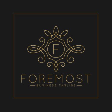 Klasik çizgi sanat süs tarzı ile Lüks Mektup F Logo 