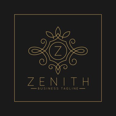 Klasik çizgi sanat süs tarzı vektör ile Lüks Mektup Z Logo