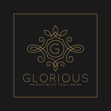 Klasik çizgi sanat süs tarzı vektör ile Lüks Mektup G Logo
