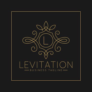 Klasik çizgi sanat süs tarzı vektör ile Lüks L Harfi Logo