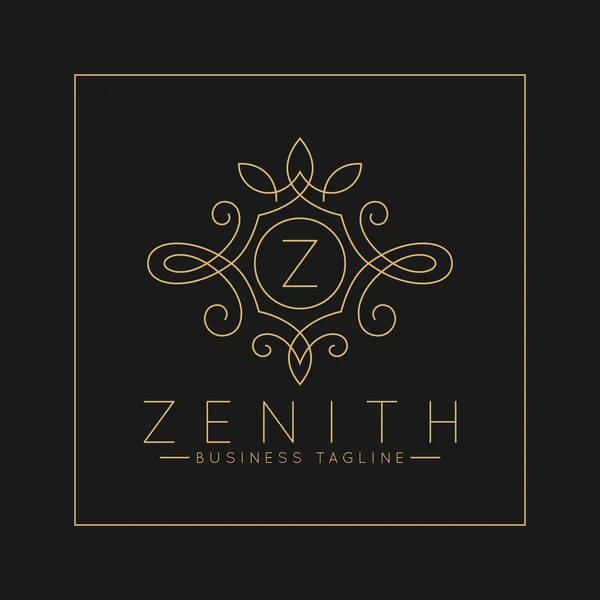 Logotipo de letra Z luxuoso com vetor de estilo de ornamento de arte de linha clássica — Vetor de Stock