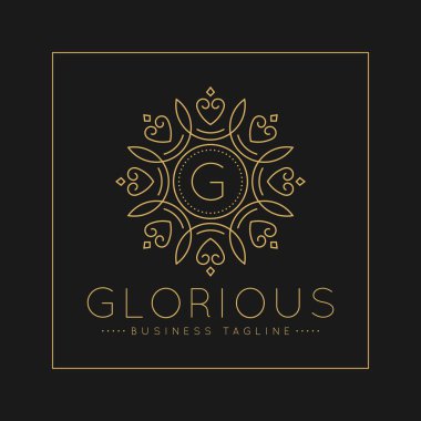 Klasik ve Lüks çizgi sanat süs tarzı vektör ile Mektup G Logo