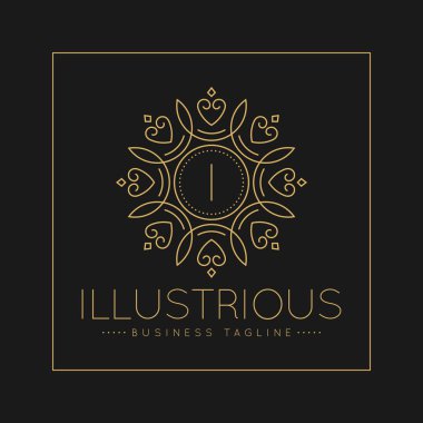 Klasik ve Lüks çizgi sanat süs tarzı vektör ile Mektup I Logo