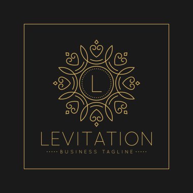 Klasik ve Lüks çizgi sanat süs tarzı vektör ile L Harfi Logo