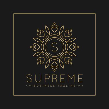 Klasik ve Lüks çizgi sanat süs tarzı vektör ile Mektup S Logo