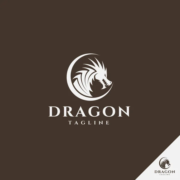 Logo cabeza de dragón - idea de diseño elegante — Vector de stock