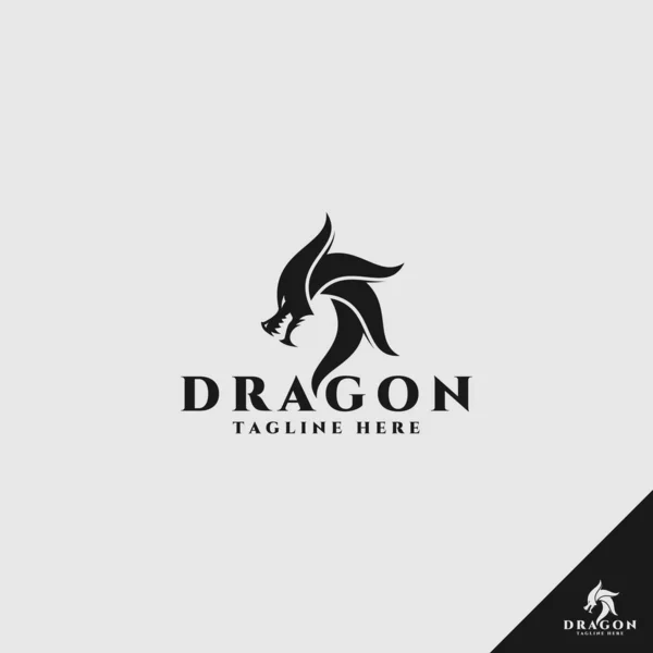 Dragon Logo - Jednoduché a stylové logo Dragon Logo — Stockový vektor