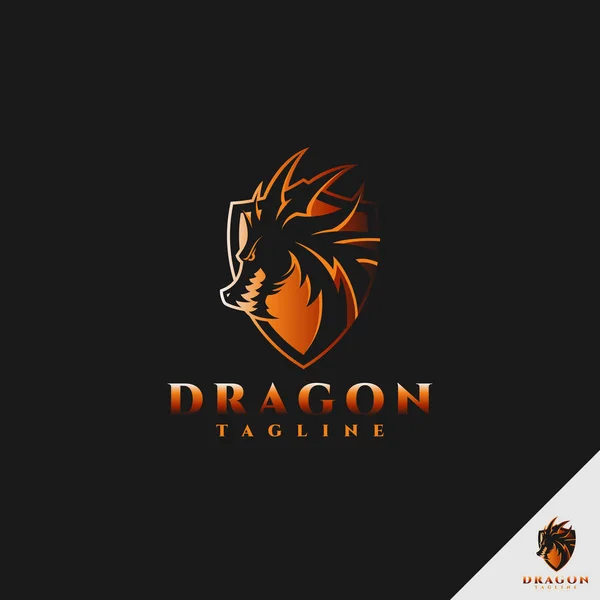 stock vector Dragon Logo - multipurpose dragon logo with shield concept