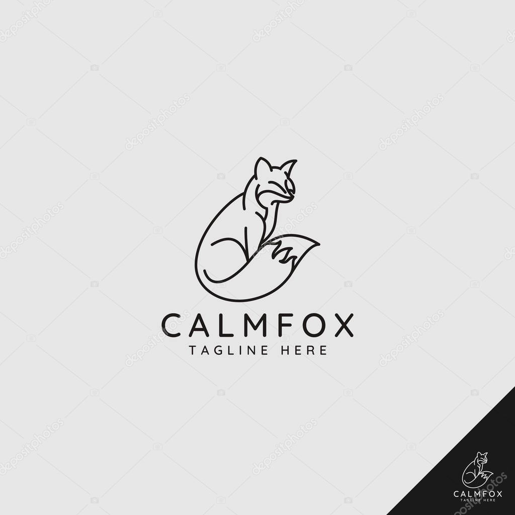 Fox Logo with line art style