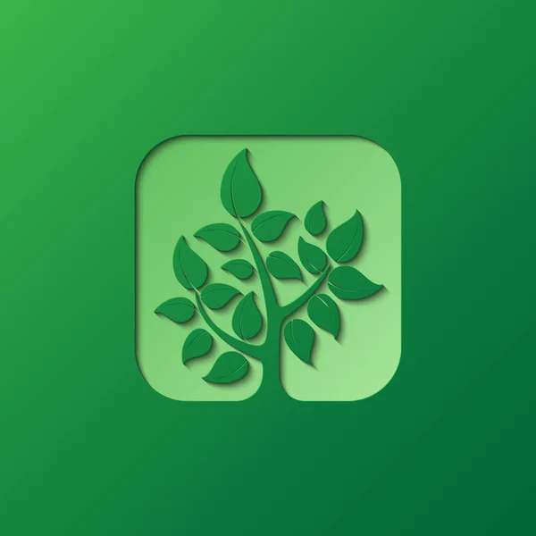 Natureza Livro Verde Cortado Fundo — Vetor de Stock
