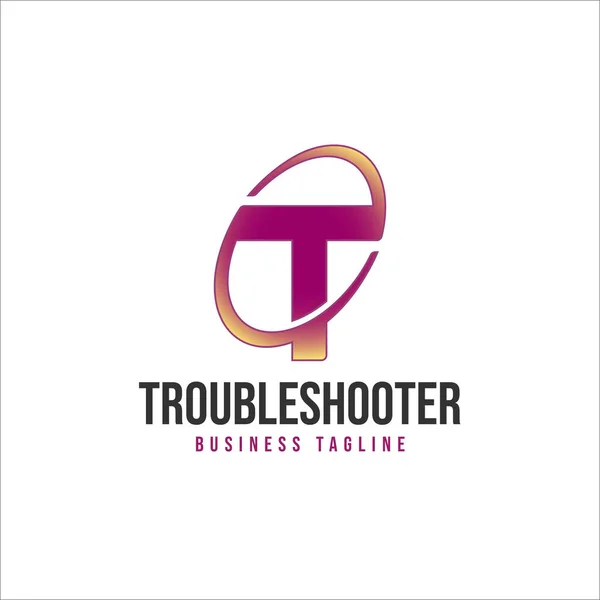 Solucionador Problemas Carta Logo Template — Vector de stock