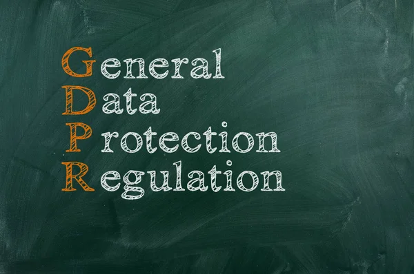 stock image GDPR General Data Protection Regulation. Chalk board