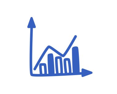 Grafik simgesi, el çizimi bir vektör illüstrasyonu.