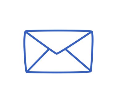 Zarf, karalama tarzında beyaz üzerine izole edilmiştir..