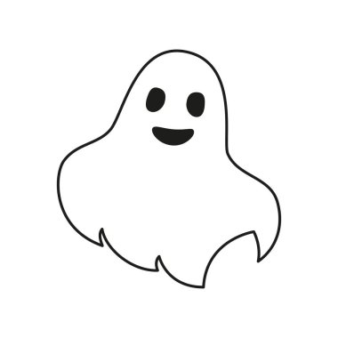 Uçan iyi bir hayalet beyazda izole edilmiş..