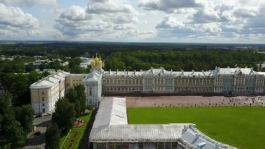 Katherines Palace St. Selo Pushkin, Rusya salonda üzerinde dron üstten görüntülemek