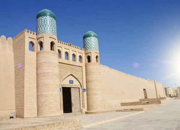 Entrance Gate Ancient City Wall Uzbekistan Khiva — Stock Photo, Image