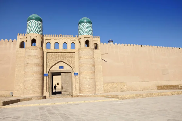 Vstupní Brána Starých Městských Hradeb Uzbekistán Chiva — Stock fotografie