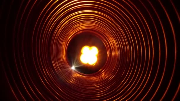 Abstract conceptual background with futuristic high tech wormhole tunnel — Stock Video