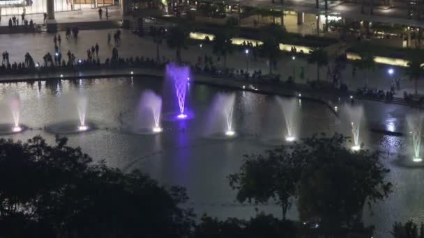 Kuala Lumpur Malaysia Ottobre 2016 Fontane Illuminate Con Luce Colore — Video Stock