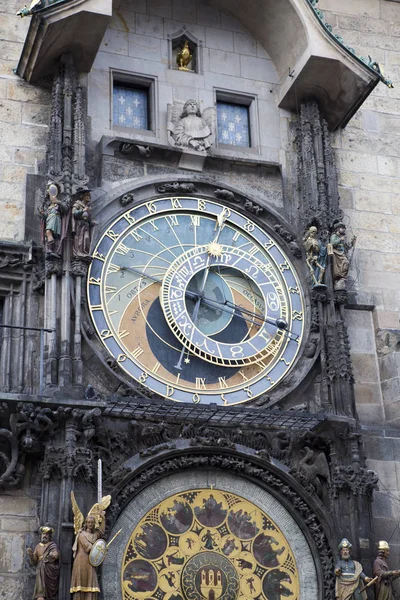 Orloj Historische Middeleeuwse Astronomische Klok Oude Stadhuis Prague Tsjechië — Stockfoto