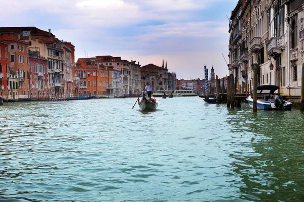 Itália Veneza Grande Canal Com Gôndola — Fotografia de Stock