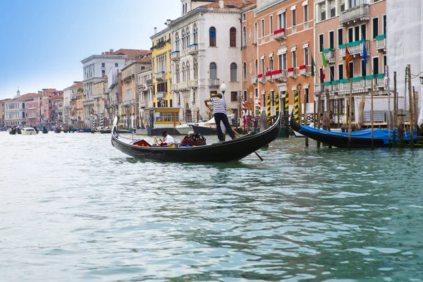 Italie Venise Grand Canal Avec Gondole — Photo