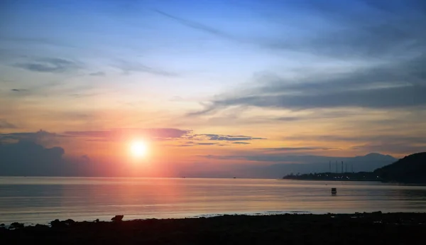 Mar Rochoso Pôr Sol Indonésia Bali — Fotografia de Stock