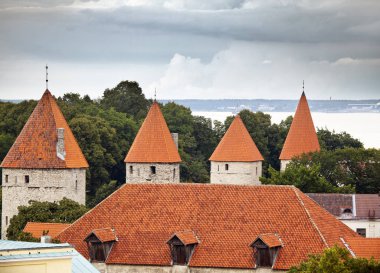 Sur kuleleri, üstten görünüm. Tallinn. Estonya
