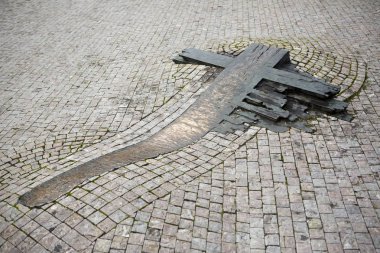 Prague, Çek Cumhuriyeti - 16 Eylül 2014: unutulmaz çapraz-Jan Palach Memorial - Prag Wenceslas Meydanı. 