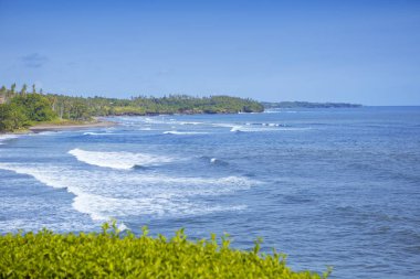 Bali, Endonezya. Deniz ve tropikal doğa manzarası