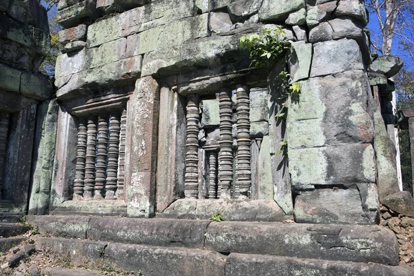 Columnas Talladas Postes Ferrocarril Ruina Del Templo Siem Cosechar Camboya —  Fotos de Stock