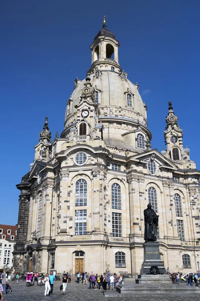 Dresden Deutschland September 2014 Menschen Spazieren Durch Die Altstadtmitte Der — Stockfoto
