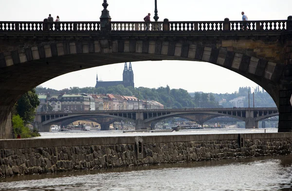 Prag Die Altstadt Und Der Moldaudamm Die Tschechische Republik — Stockfoto